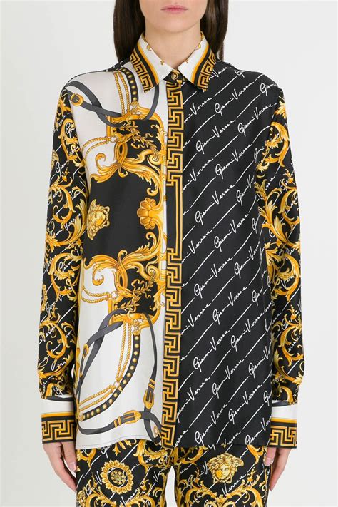 80's versace silk shirts|VERSACE Printed silk.